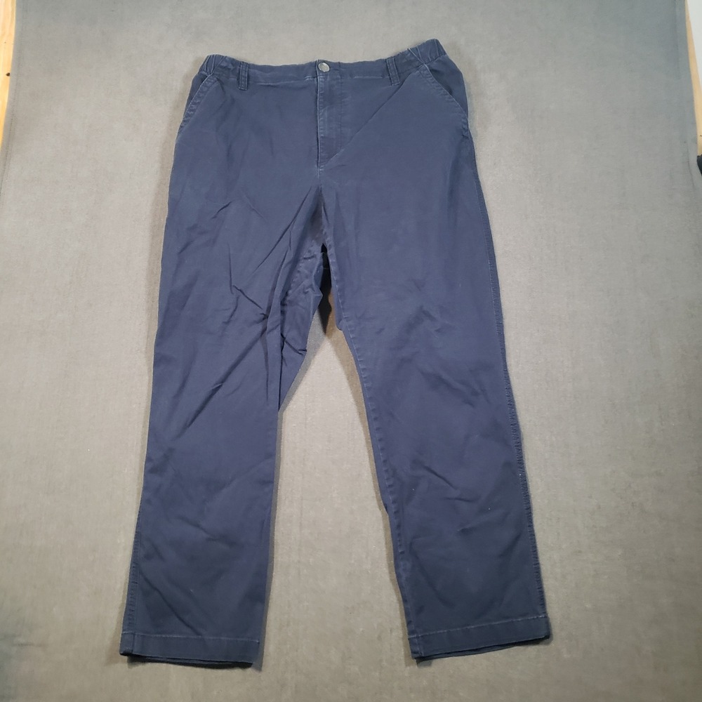 Old Navy OG Chino Pants Womens Large Navy Blue Elastic Waist Straight Leg Casual